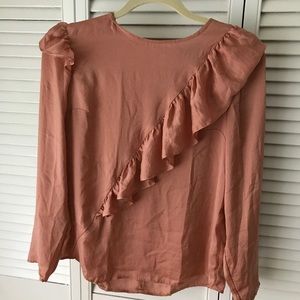 Top shop ruffle asymmetrical top sz 6